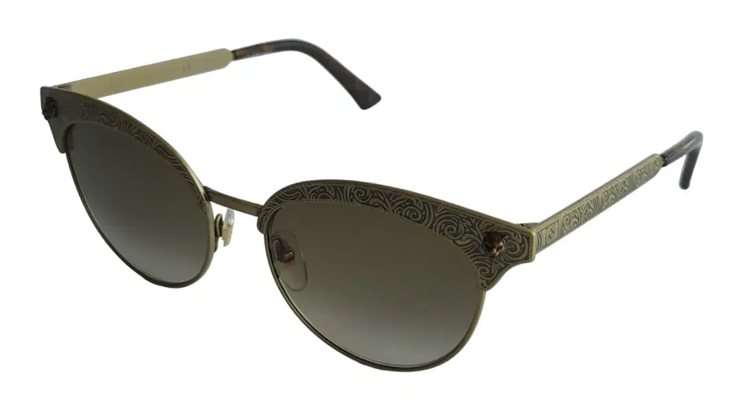 Gucci GG0220S Metal Tiger Antique Gold Sunglasses