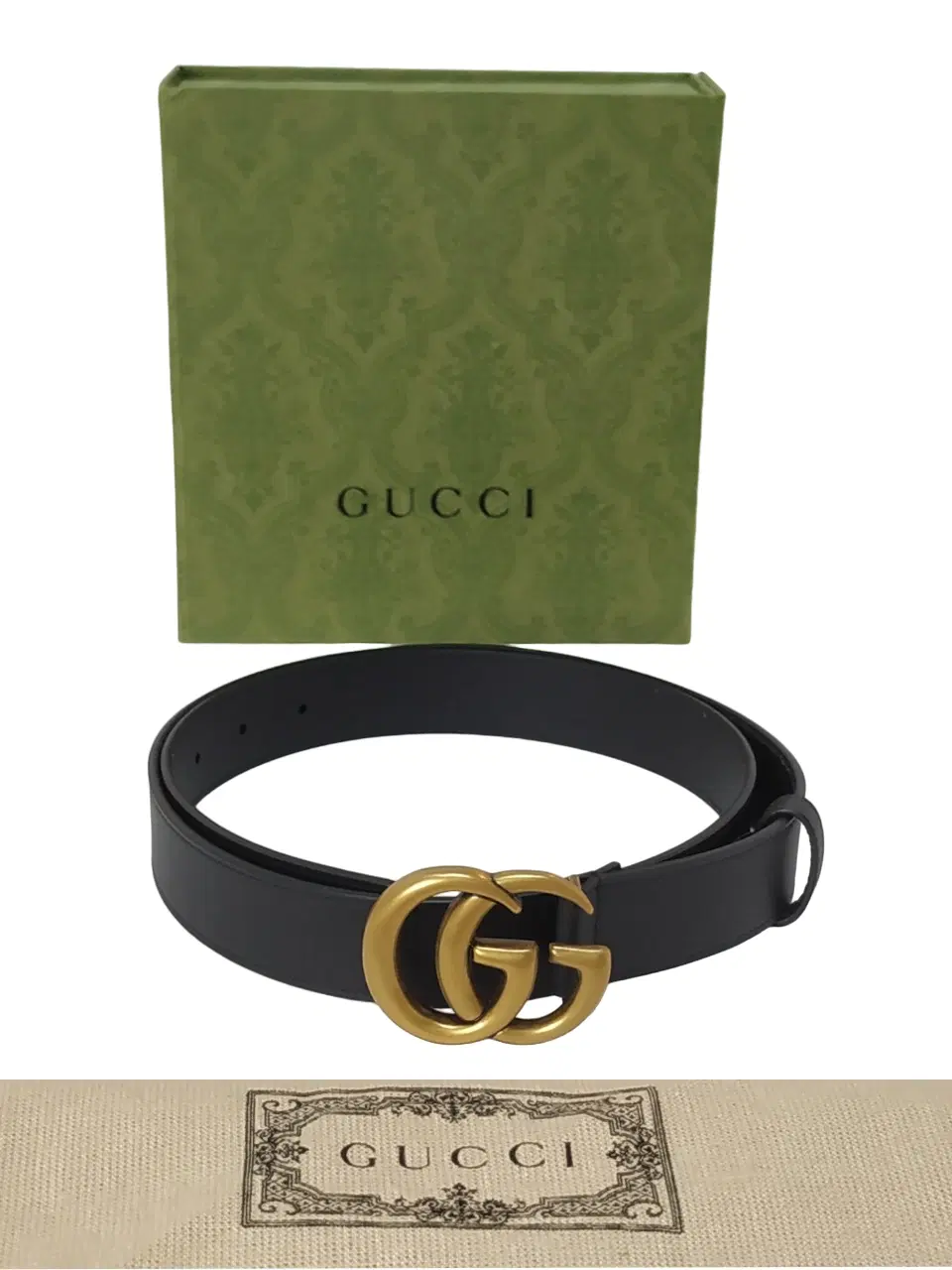 Gucci GG Marmont Shiny Buckle Leather Belt