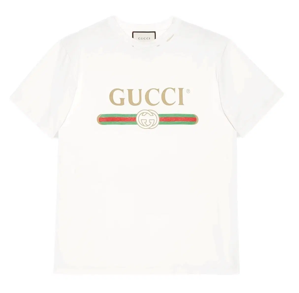 Gucci Logo White Oversize Cotton Jersey T-Shirt