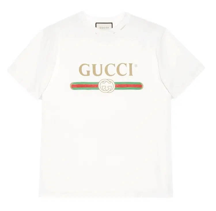 Gucci Logo White Oversize Cotton Jersey T-Shirt-Hover-Image