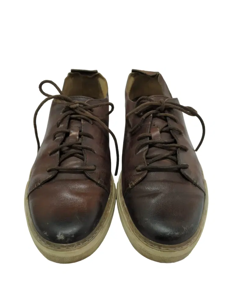 Size 9 - Gucci Brown Leather Lace Up Trainers Sneakers-Hover-Image