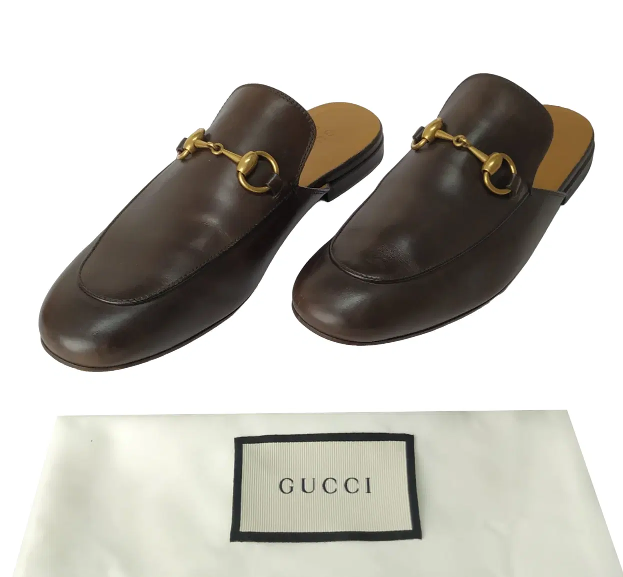 Size 6 - Gucci Princetown Horsebit Brown Leather Mules