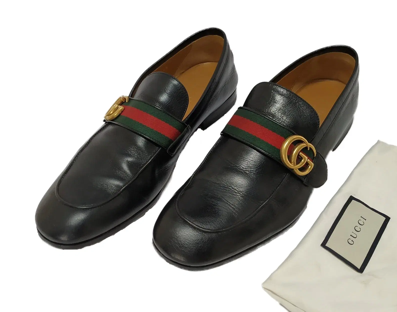 Size 8 - Gucci GG Web Black Leather Loafer