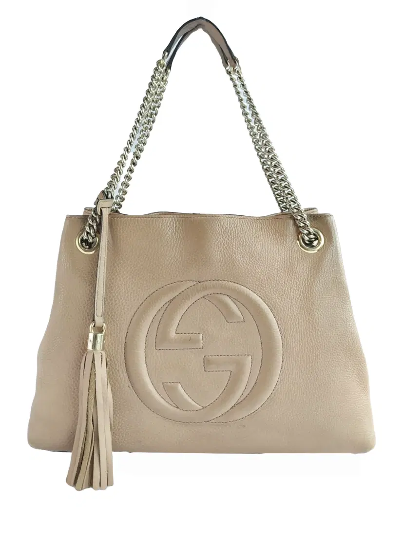 Gucci Soho Pebbled Leather Chain Tote Bag