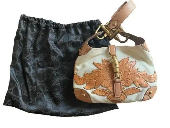 Gucci Floral Patch Studded jackie o Hobo Bag-Hover-Image