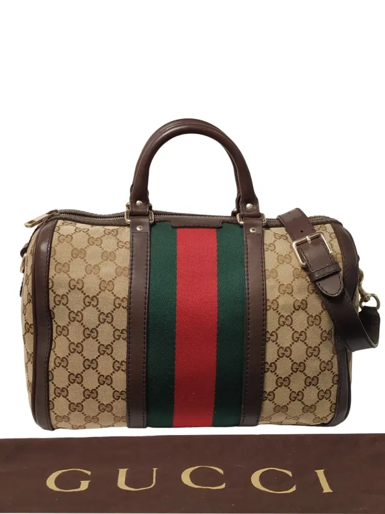 Gucci Vintage Web Original GG Boston Bag-Hover-Image