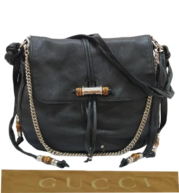 Gucci Jungle Bamboo Leather Shoulde Bag-Hover-Image