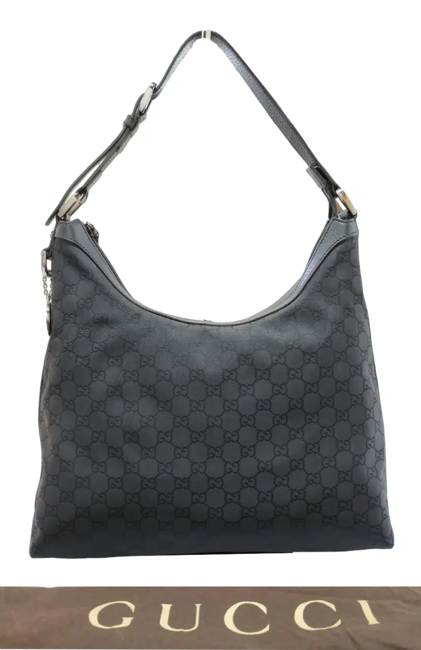 Gucci Black Monogram Nylon Hobo Bag