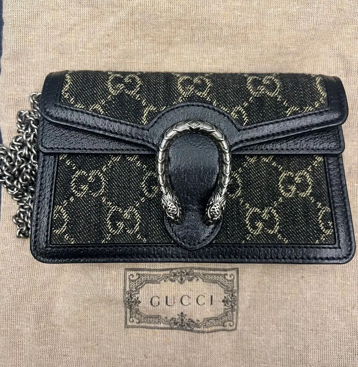 Gucci GG Supreme Canvas Denim Dionysus Mini Shoulder Bag | India's