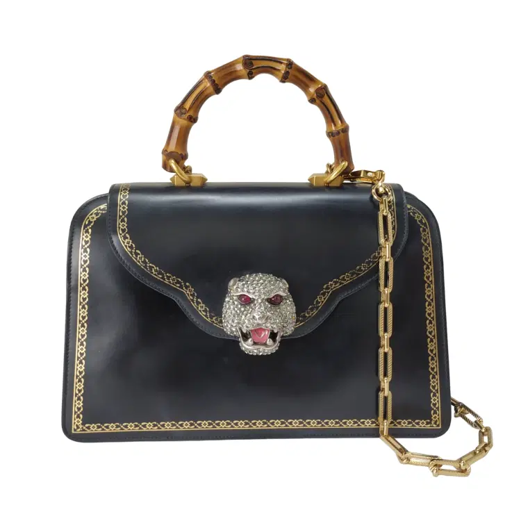 Gucci Black Thiara Medium Bamboo Top Handle Bag-Hover-Image