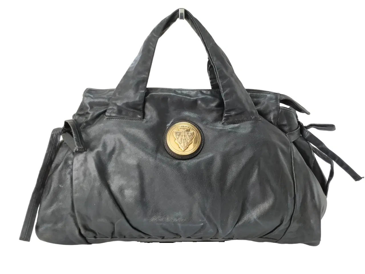 Gucci Black Leather Hysteria Medium Top Handle Bag