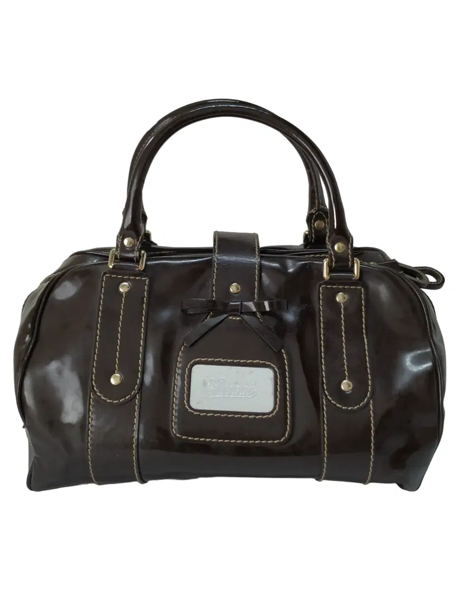 Gucci Patent Leather Vanity Boston Bag
