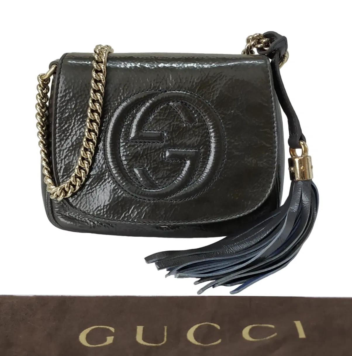Gucci GG Pebbled Leather Soho Disco Chain Shoulder Bag