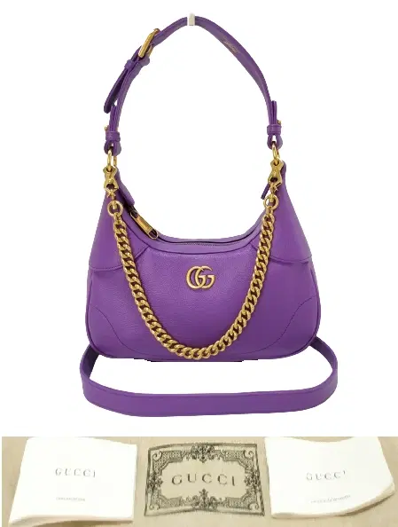 Gucci Aphrodite Small Purple Leather Shoulder Bag