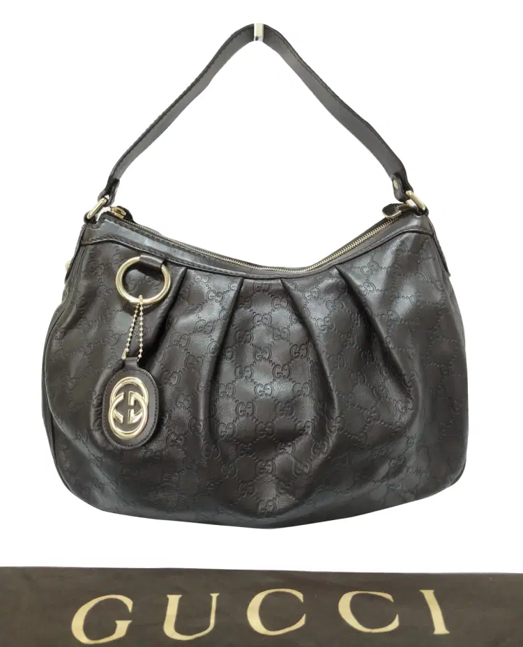 Gucci Guccissima Sukey Black Leather Hobo Bag-Hover-Image