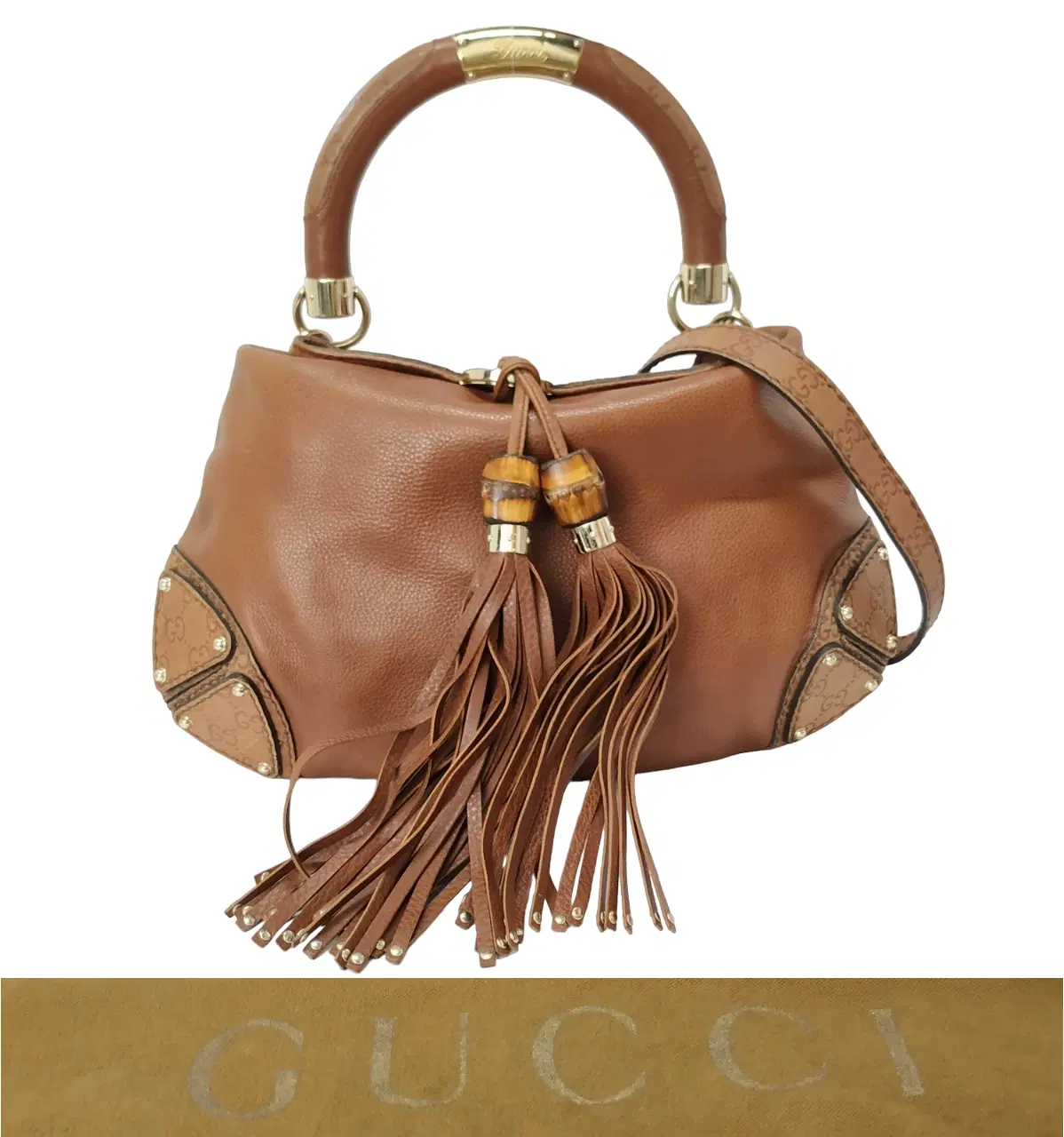Gucci Brown Babouska Indy Top Handle Bag