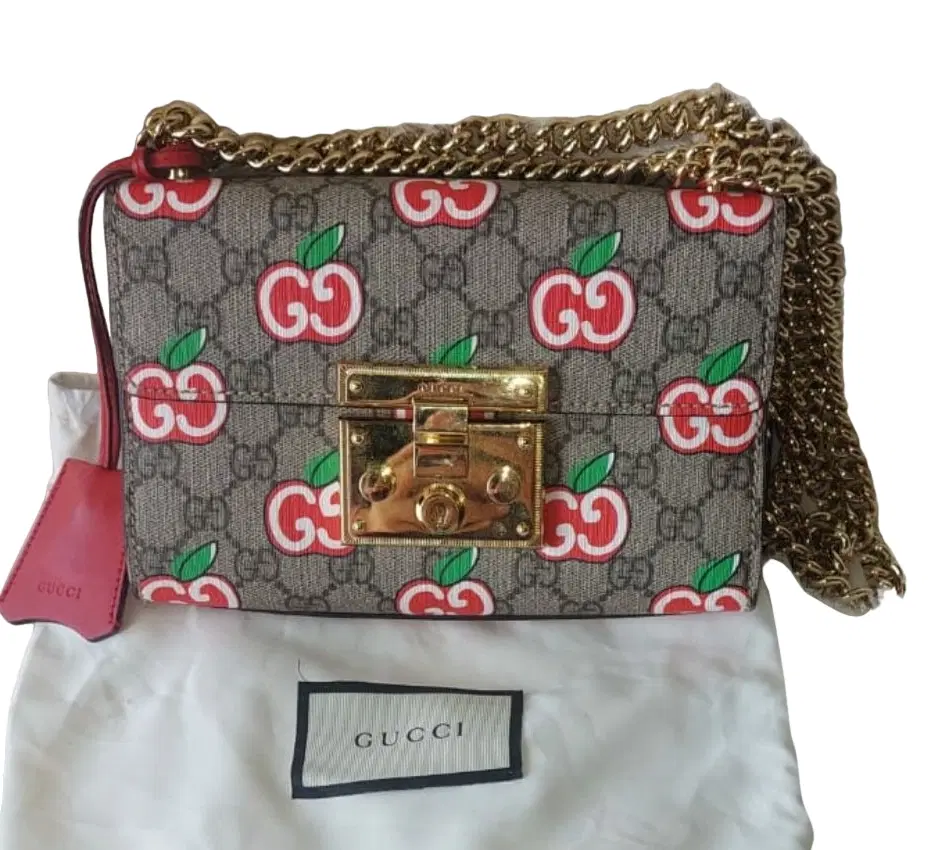 Gucci GG Supreme Apple Small Padlock Shoulder Bag