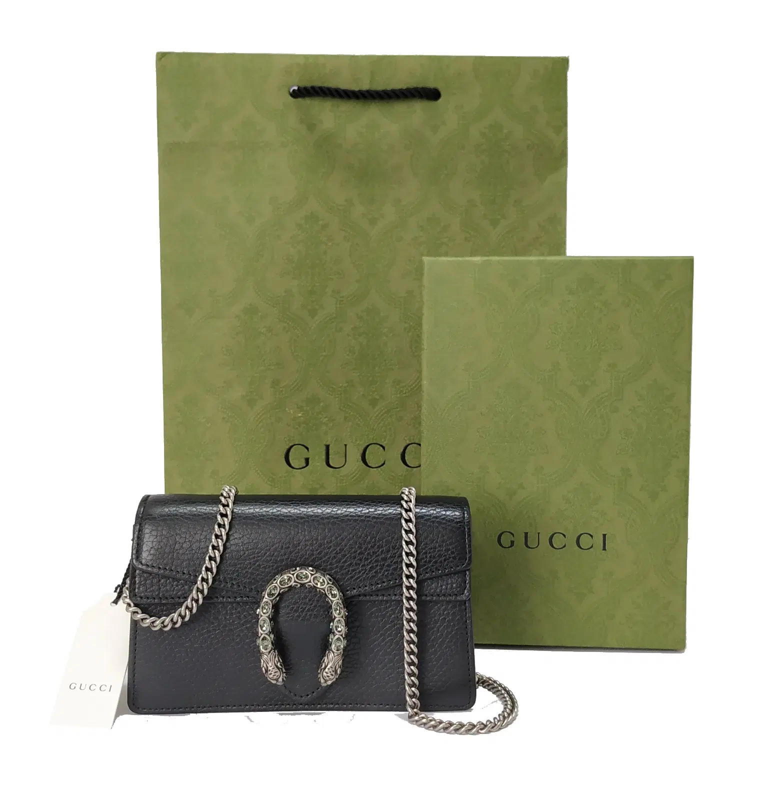 Gucci Dionysus Leather Super Mini Chain Crossbody Bag