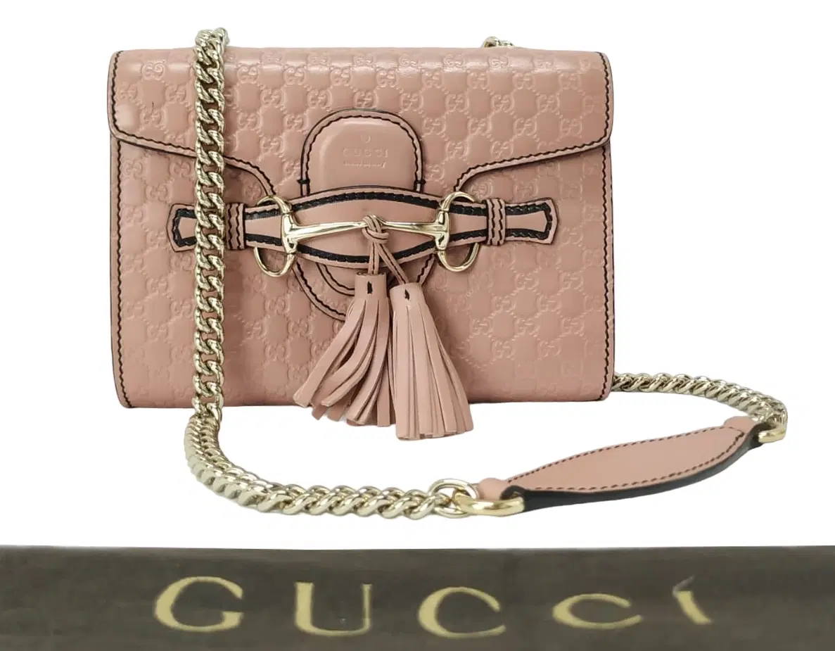 Gucci Micro Guccissima Pink Leather Emily Small Shoulder Bag