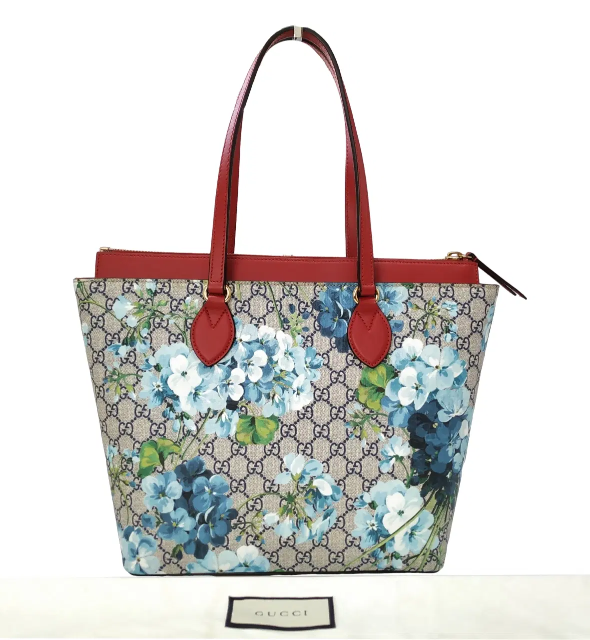 Gucci GG Supreme Canvas and Leather Bloom Print Shopper Tote