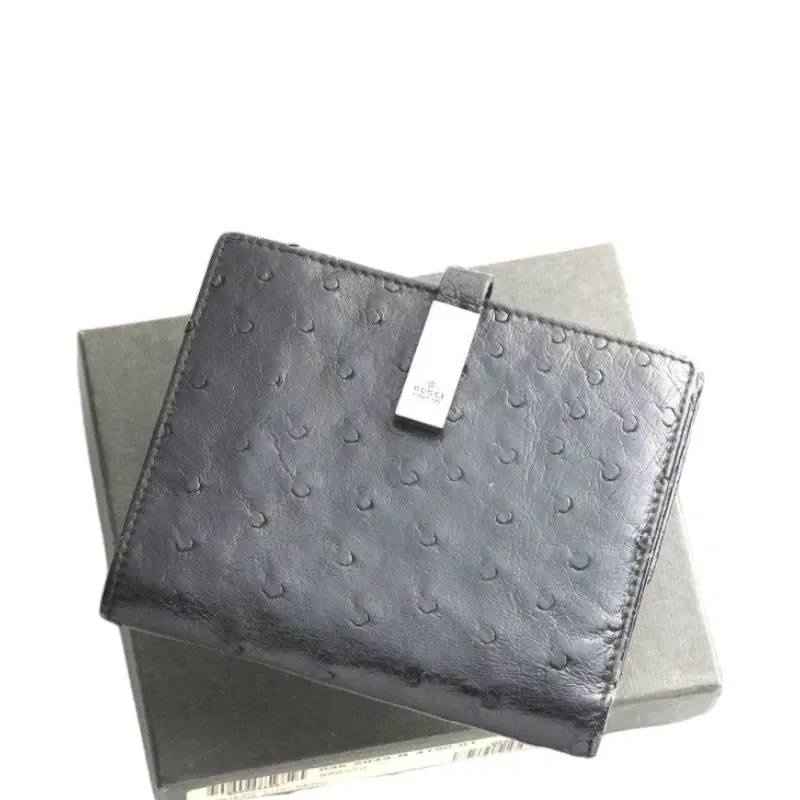 Gucci Black Ostrich Leather Wallet