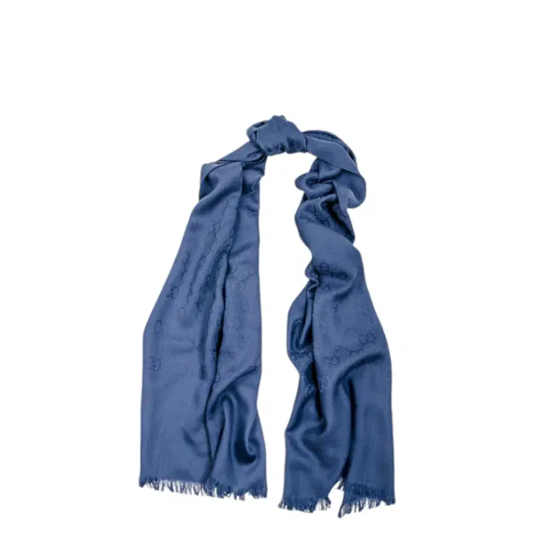 Gucci Blue Brown GG Guccissima Logo Scarf-Hover-Image