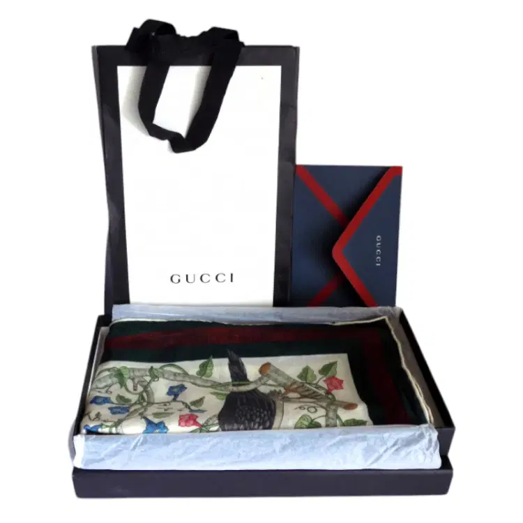 Gucci Tropical Print Silk Scarf-Hover-Image