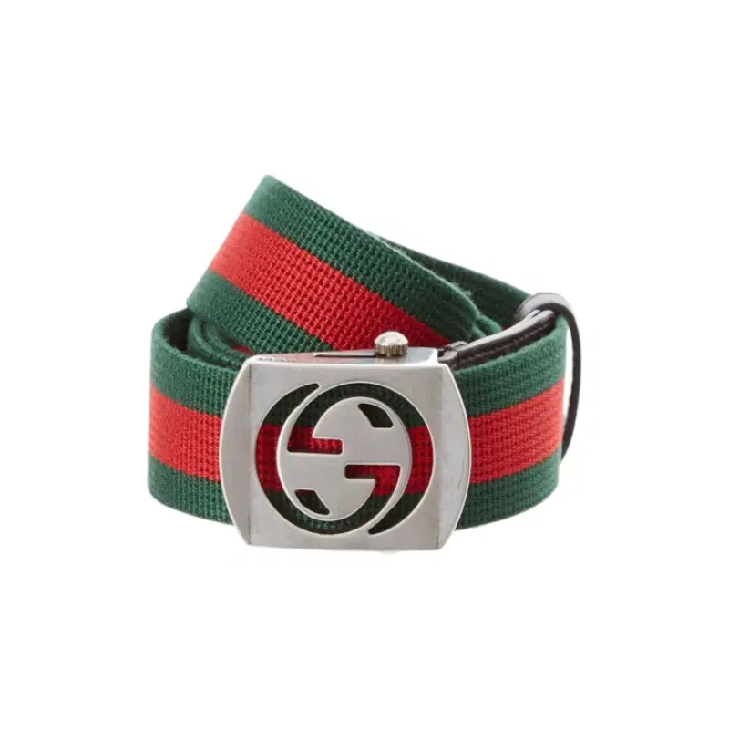 Gucci Canvas With Cutout Buckle Belt