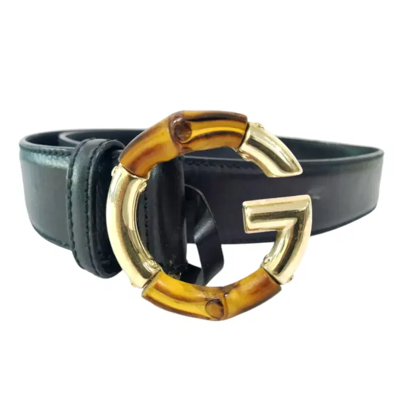 Gucci G Bamboo Black Leather Belt
