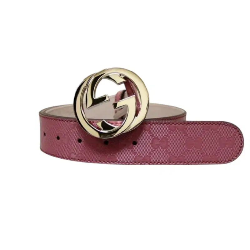 Gucci Pink GG Canvas Interlocking Buckle Imprime Belt