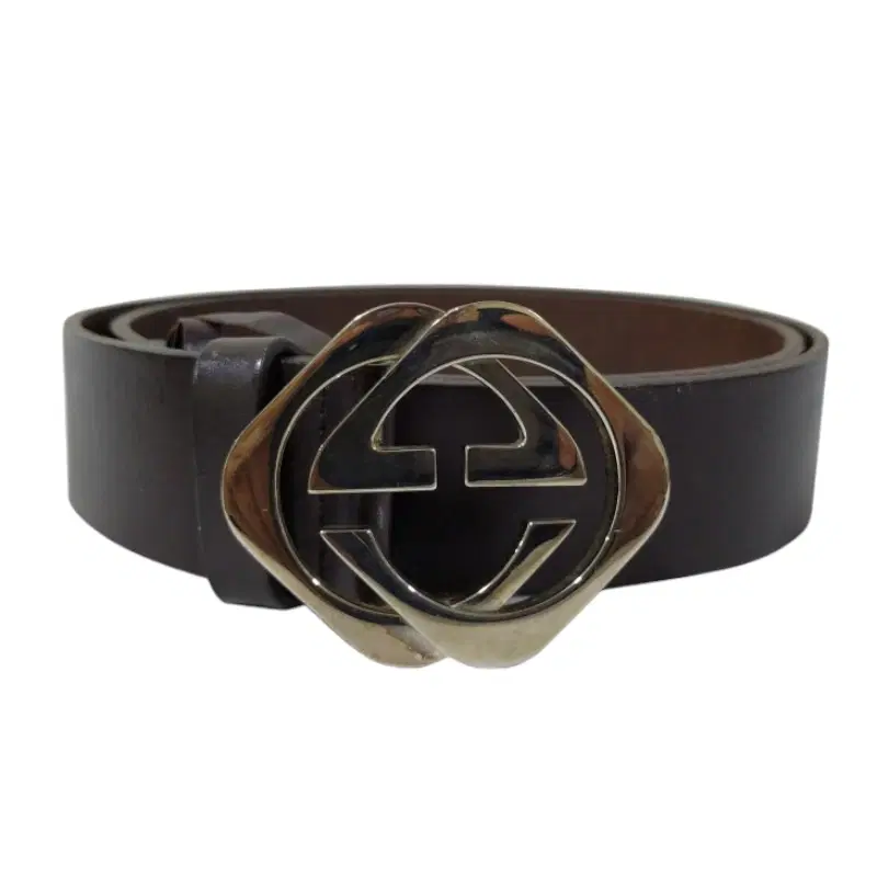 Gucci Silver Diamond GG Black Leather Belt