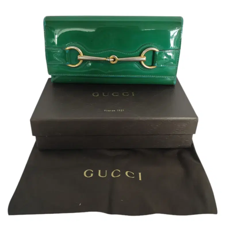 Gucci Horsebit Patent Leather Continental Wallet