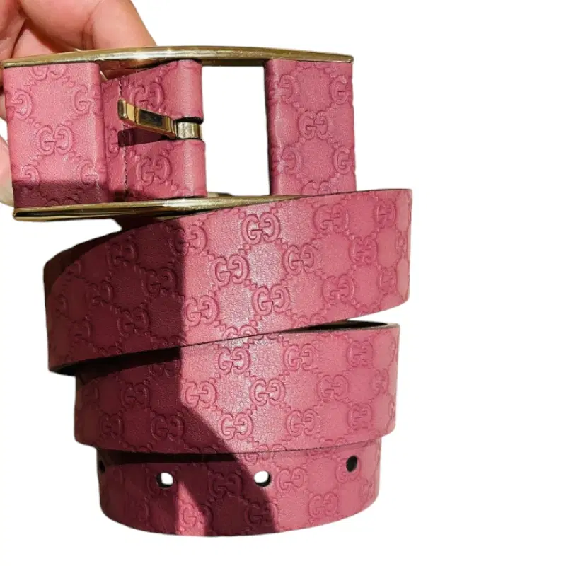 Gucci Pink Microguccissima Leather Belt