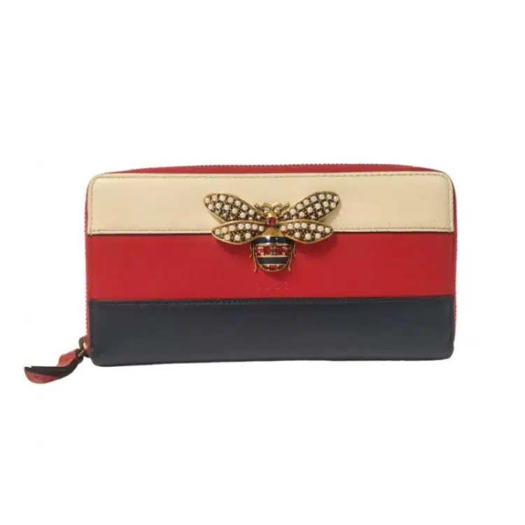 Gucci Queen Margaret Leather Zip Around Wallet-Hover-Image