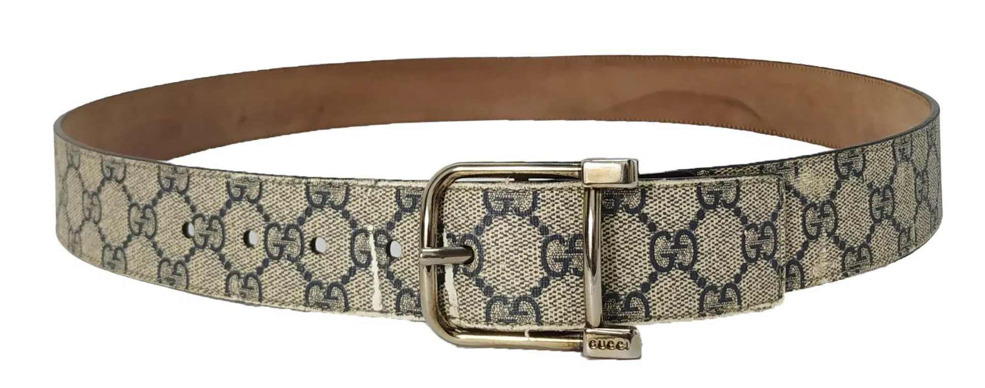 Gucci Beige GG Supreme Canvas Buckle Belt