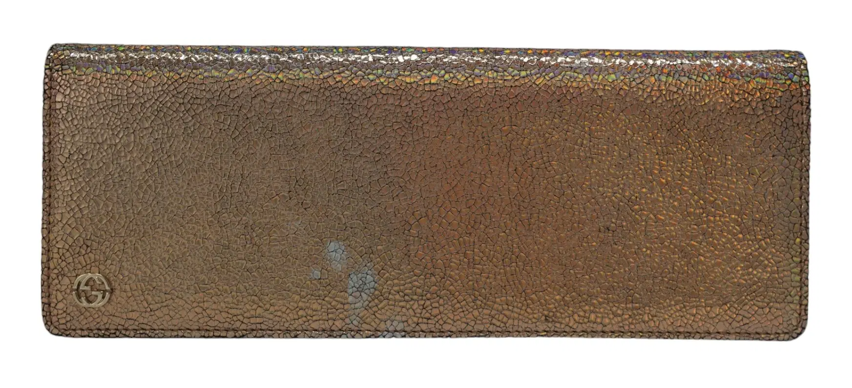 Gucci Metallic Hologram Leather Interlocking G Flap Continental Wallet