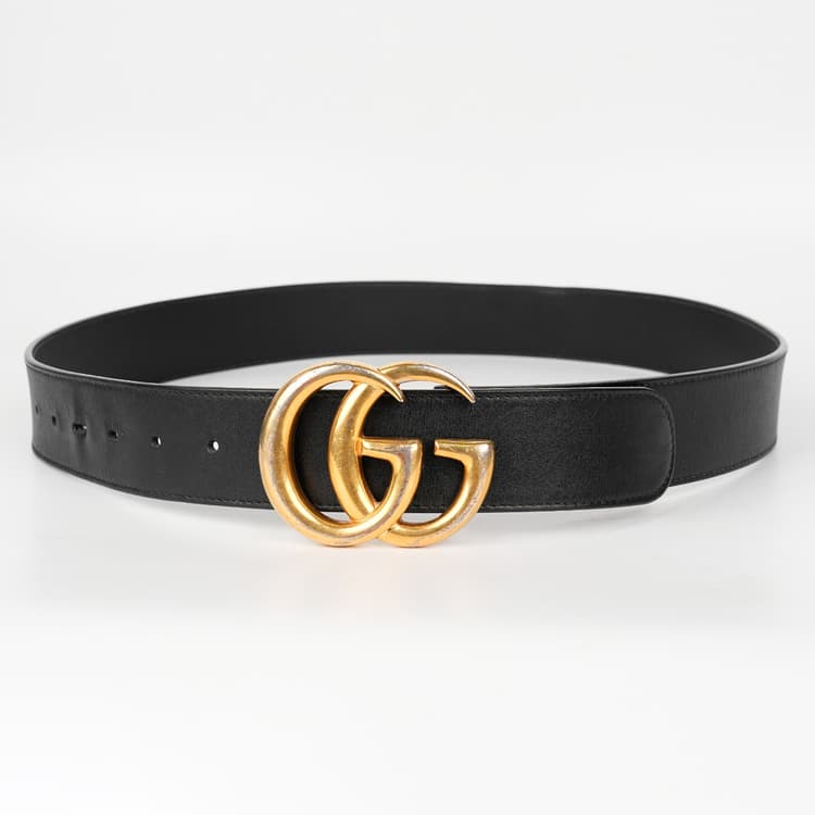 Gucci GG Marmont Black Leather Belt-Hover-Image