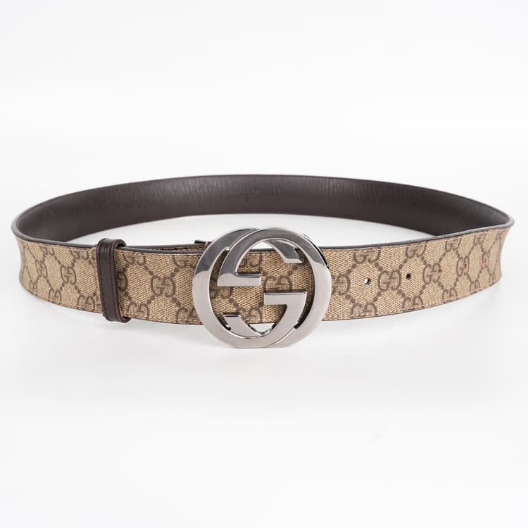Gucci GG Supreme Canvas Belt with an Interlocking G Buckle-Hover-Image