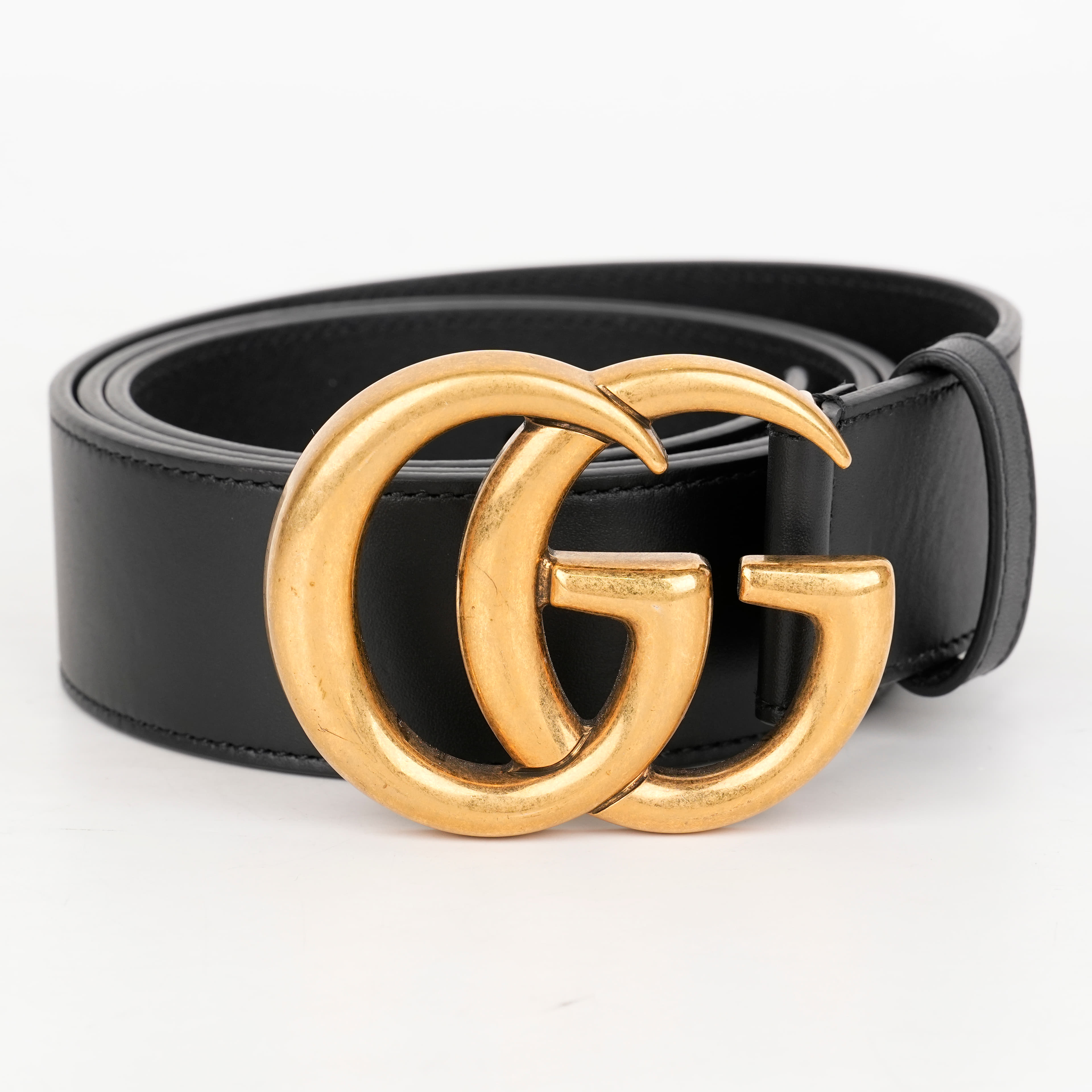Gucci GG Marmont Black Leather Belt, Size 38