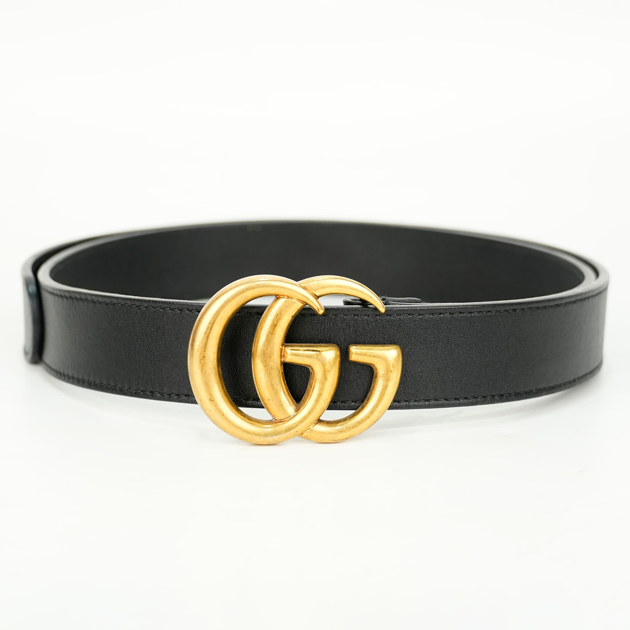 Gucci GG Marmont Belt in Black Leather, Size 36