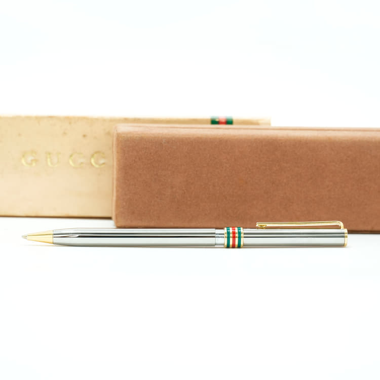 Gucci Sherry Line silver metal twisted ballpoint pen-Hover-Image