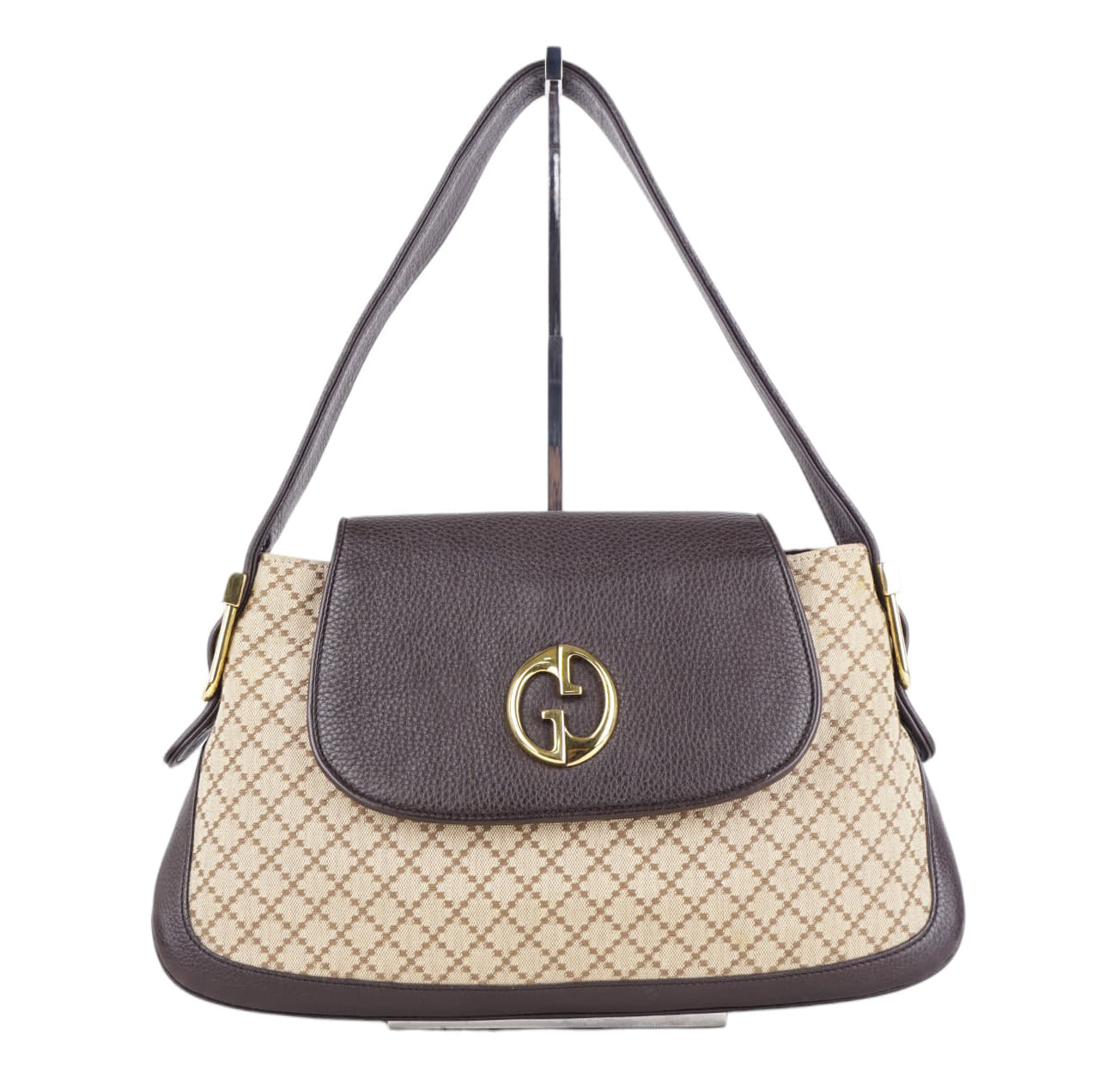 Gucci 1973 Satchel Diamante Canvas And Leather Medium