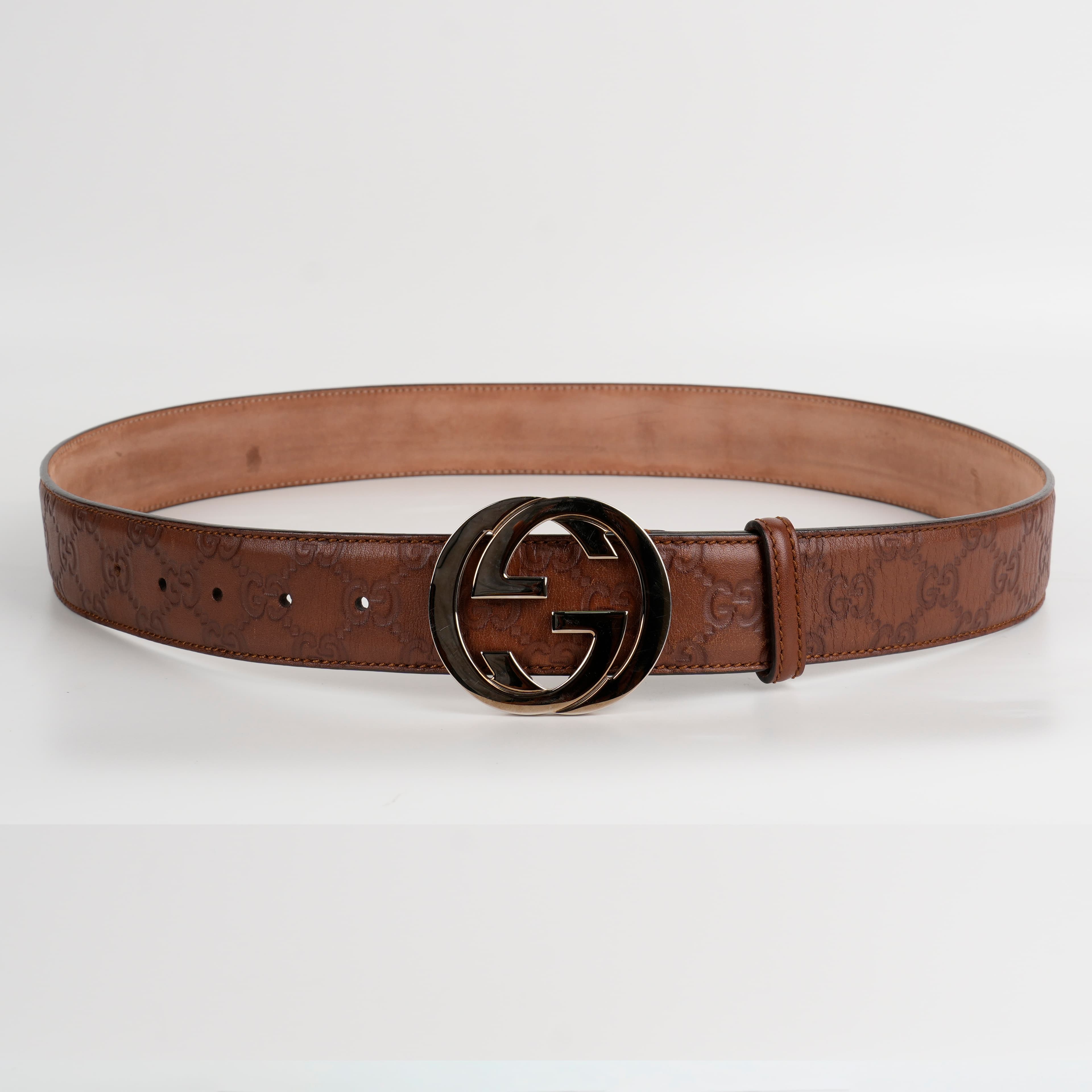 Gucci Guccissima Interlocking G Belt