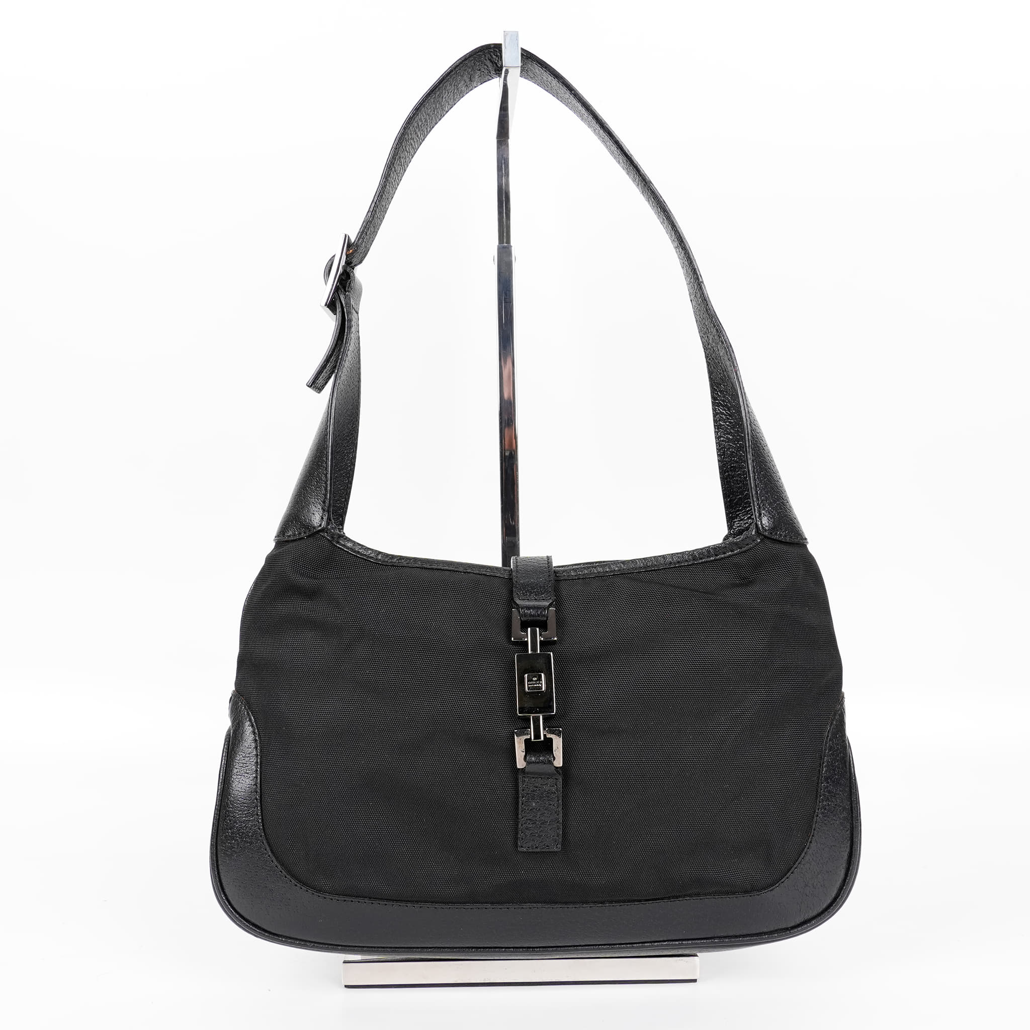 Gucci Jackie Black Canvas Hobo Bag