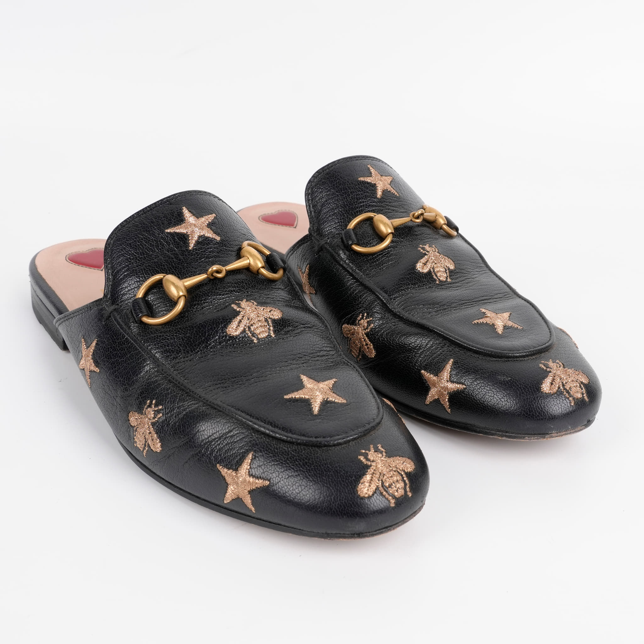 Size 36 - Gucci Princetown Bees & Stars Embroidered Mules