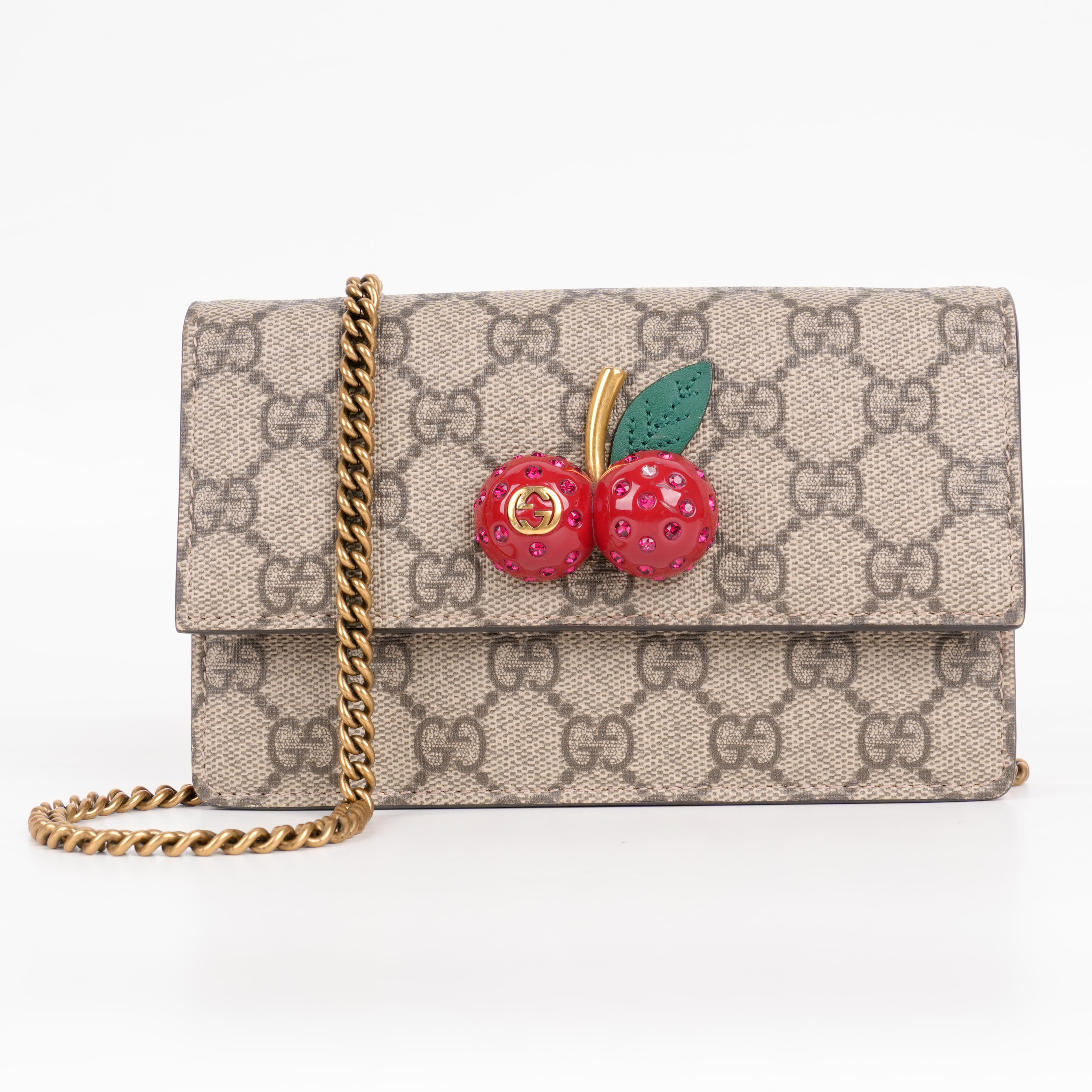 Gucci Supreme Cherry Chain Mini Shoulder Bag