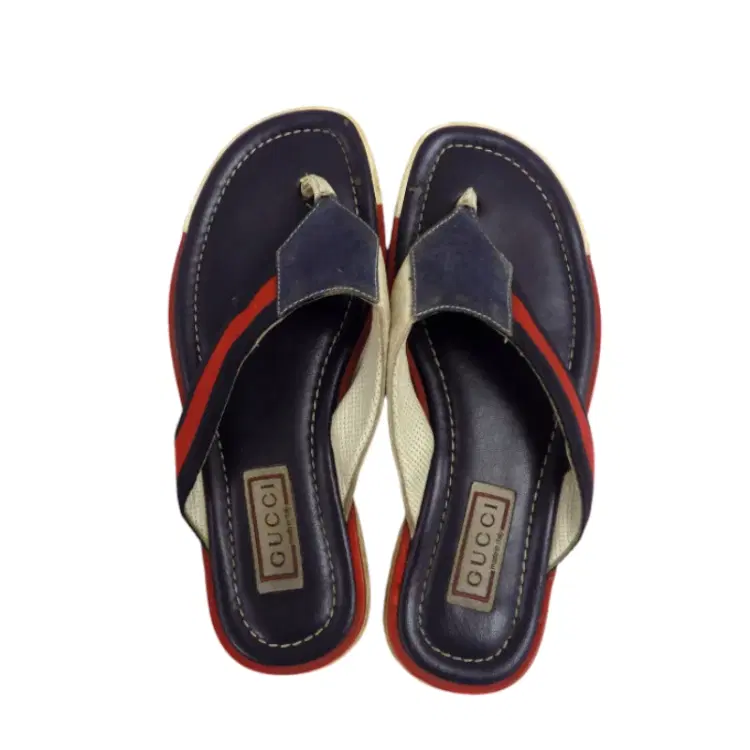 Gucci Red & Navi Blue Slippers-Hover-Image