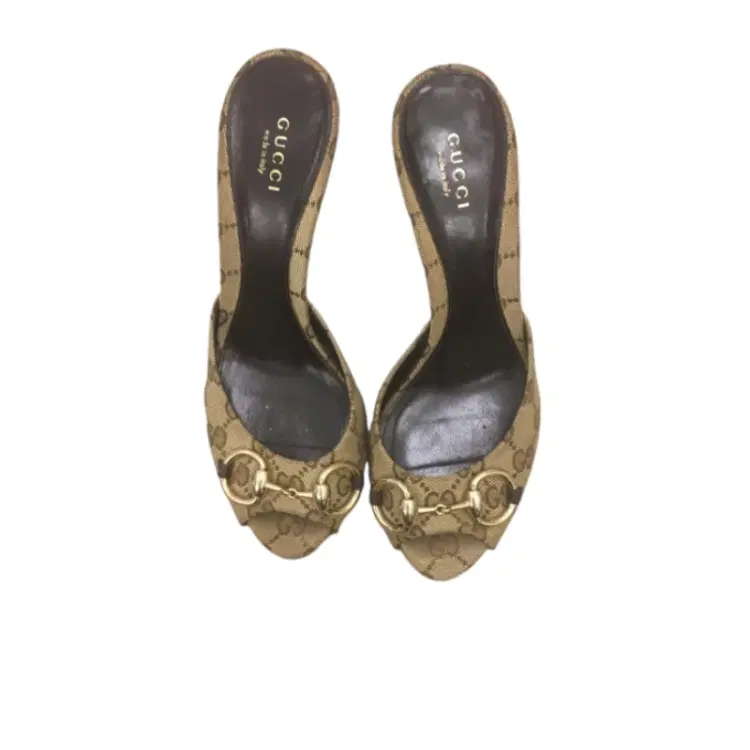 Gucci Monogram Horsebit Gold Sandal-Hover-Image