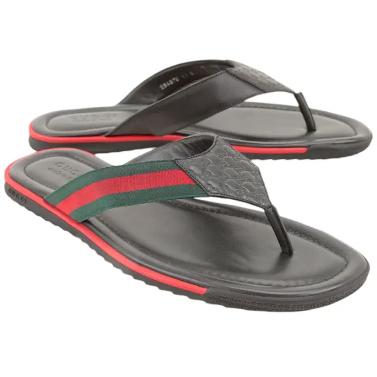 Gucci Brown 268670 Men's GG Microguccissima Sandals-Hover-Image
