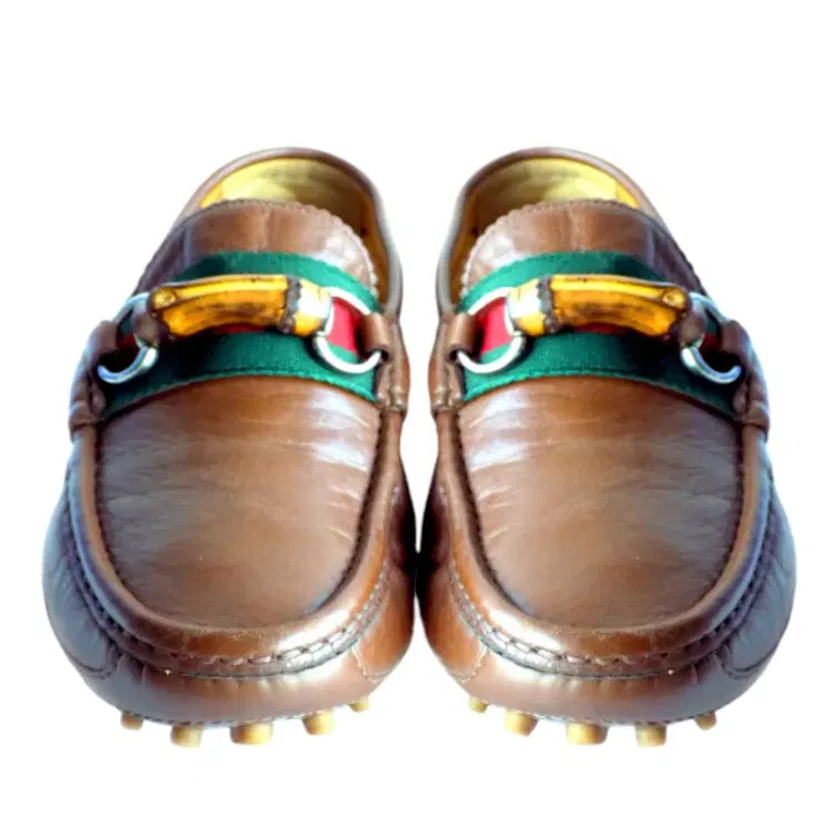 Gucci Horsebit Leather Damo Web Bamboo Driver Loafers-Hover-Image